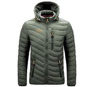 ARMAAN Chaquetas De Invierno Para Hombre, Acolchadas, Tipo Cárdigan Deportivo Con Capucha Estilo De Doctor Who, Ligeras Y Resistentes Al Viento, Ideales Para Esquiar,Green-m