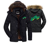 ARMAAN Parka Invierno Hombre, Chaqueta Cálida Y Resistente Al Viento Forro Polar Para FENDT, Cortavientos Con Capucha Extraíble, Chaquetas De Esquí De Montaña, Estilo Militar Informal,Black-xx_l