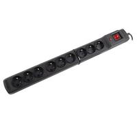 Regleta de enchufes M9/15/CZ: conectores: 9 250VAC 10A negro ARMAC