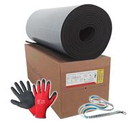 Armacell Armaflex Original AF - Placas de caucho autoadhesivas + guantes rojos + cordón Scorprotect (negro, grosor del aislamiento 13 mm, 1000 x 8000 mm)