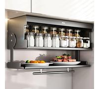 Armadietti portaoggetti da Garage, armadietto portaoggetti da parete, materiale in Acciaio al carbonio, Design con anta magnetica a scomparsa, mobiletto espositivo a Doppio Strato di Grande