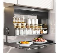 Armadietti portaoggetti da Garage, armadietto portaoggetti da parete, materiale in Acciaio al carbonio, Design con anta magnetica a scomparsa, mobiletto espositivo a Doppio Strato di Grande