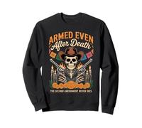 Armado Incluso después de la Muerte Esqueleto patriótico Día de los Muertos Sudadera