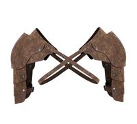 Armadura de caballero, armadura de hombro de doble pauldron ajustable de cuero sintético de PU, armadura medieval, armadura vikinga vintage para juego de rol, cosplay, armadura de hombro, armadura vik