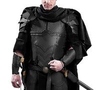 Armadura de Caballero Medieval, Armadura de Pecho de Cuero PU para Hombres, Disfraz de coraza vikinga Ajustable para Fiesta de Cosplay de Halloween