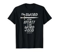 Armadura de Dios, la Espada del Espíritu es la Palabra de Dios Camiseta gráfica económica, Hombre, Negro, M