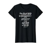 Armadura de Dios, la Espada del Espíritu es la Palabra de Dios Camiseta gráfica económica, Mujer, Negro, XL