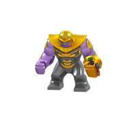 Armadura de Thanos de 8 cm con espada y guantelete del infinito. Mini muñeco de bloques de construcción.