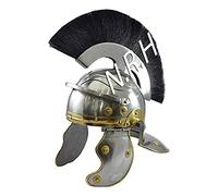 Armadura del casco del centurión romana w/Black Plume | Casco medieval de Gladiador de metal