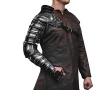 Armadura medieval de acero con manga de acero para un solo hombro, cruzado de combate, brazo de un solo hombro, protector de brazo de guerrero, disfraz de cosplay de Halloween
