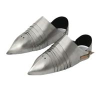 Armadura medieval Sabaton Caballero Histórico Larp Guerrero Zapatos Sabatons Combate Pies Góticos Armadura Zapatos Juego de rol Disfraz Halloween, plata, Taille unique
