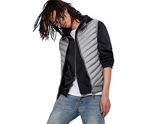 Armani Exchange 100% Down, Front Logo, Elastic Waistband with Logo Chaleco para Hombre, Gris (Melange Grey/Navy), L