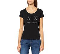 Armani Exchange Strass Logo Camiseta, Negro (Black 1200), X-Small para Mujer