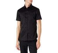 Armani Exchange Stretch Satin Slim Camisa, Negro, 44 (Talla del Fabricante: Large) para Hombre