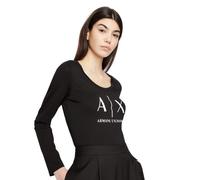 Armani Exchange Logo LS Camiseta, Negro (Black 1200), Large para Mujer