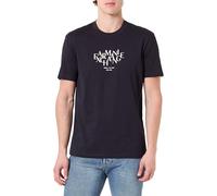 Armani Exchange 3D Printed Front Logo Plain Camiseta, Azul Oscuro, L Hombres