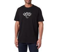 Armani Exchange 3D Printed Front Logo Plain Camiseta, Negro, L Hombres