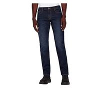 Armani Exchange 5 Pocket Slim Denim Jeans, Lavado Oscuro, Costuras de Tabaco, algodón elástico, 36 Hombres