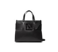 Armani Exchange A|X Bolso grande con hebilla frontal para mujer, color negro, talla única, Negro -, Una talla, Bolso grande estructurado con hebilla frontal