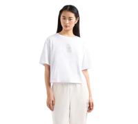 Armani Exchange A|X Camiseta mujer Cropped con logotipo de strass XW000102AF10359 8059650836714 -, Color blanco., L