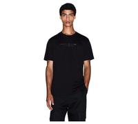 Armani Exchange Short Sleeve Front Milano-New York Logo Lettering Camiseta, Negro, M Hombres
