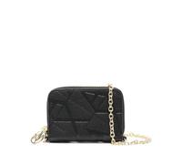 Armani Exchange A | X - Mini Cartera con Cremallera para Mujer con Cadena, Negro/Negro, Talla única, Talla única, Mini Cartera con Cremallera Alrededor con Cadena