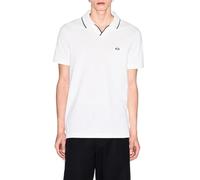 Armani Exchange A|X Polo para hombre clásico de piqué de algodón transpirable XM002, Color blanco., L