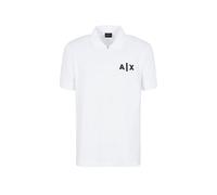 Armani Exchange A|X Polo Regular de piqué de algodón clásico con Cremallera con Logotipo AX para Hombre, Blanco, Small