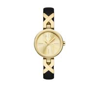 Armani Exchange A|X - Reloj de cuero negro de dos manecillas para mujer (modelo: AX5833)