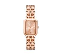 Armani Exchange A|X Reloj de Mujer Rectangular de Dos Agujas con Correa de Acero Inoxidable, Oro Rosa, Faye