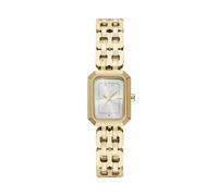 Armani Exchange A|X - Reloj rectangular de dos manecillas para mujer con correa de acero inoxidable, Oro, Faye