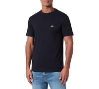 Armani Exchange Men's Essential - Camiseta de manga corta con logotipo de monograma lateral, color azul, talla L, azul oscuro, L