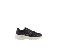 Armani Exchange A|X Women's Speed, Mesh and Gold Details, Sneaker, Black + Pale Gold, 39.5