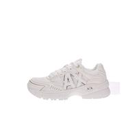 Armani Exchange A|X Women's Speed, Mesh and Gold Details, Sneaker, Off White + Pale Gold, 38.5