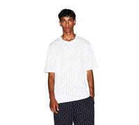 Armani Exchange Men's Essential, All Over Logo,Regular Fit,White,XS, Blanco Apagado/Ceniza, XS