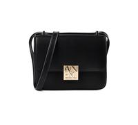 Armani Exchange Bolso bandolera para mujer Amy, sostenible, con logotipo dorado, color negro