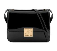 Armani Exchange Amy, Sustainable, Gold Logo Plate, Bolso Cruzado Mujeres, Negro, Talla única