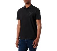 Armani Exchange AX Eagle Logo Regular Fit Piquet Polo, Negro, M para Hombre