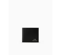 Armani Exchange Essential, Plain, Printed Logo, Billetera Bi-Fold para Hombre, Negro, Talla única