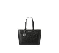 Armani Exchange Bolsa de compras con logotipo estampado de Liz para mujer, color negro, TU