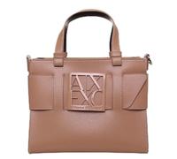 Armani Exchange Bolsa de compras Susy Soft, sostenible, con logotipo en tono S, Candied Ginger