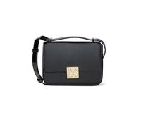 Armani Exchange Amy, Sustainable, Gold Logo Plate, Bolso Cruzado Mujeres, Negro, Talla única