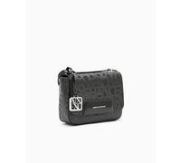 Armani Exchange Bolso cruzado Liz Pebble con logotipo para mujer, color negro, TU