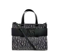 Armani Exchange Bolso Grande con Logotipo de Satchel Tote Bag, Big Mujeres, Beige/Black, Einheitsgröße