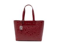 Armani Exchange Bolso shopper logo pintura burdeos