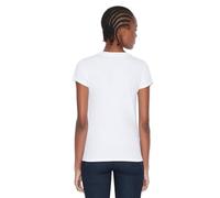 Armani Exchange Camiseta Básica con Logo de Lentejuelas En El Pecho Mujer, Blanco (White Ground), M