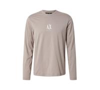 Armani Exchange Camiseta de Manga Larga para Hombre con Logotipo Bordado, diseño de Iconos, Madera Flotante, L