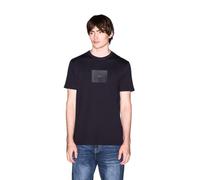 Armani Exchange Camiseta con Logotipo Frontal Impreso en 3D para Hombre, Azul, XL