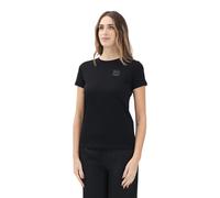 Armani Exchange Camiseta de Cuello Redondo para Mujer, Ajuste Regular con Logotipo, Negro -, XXL