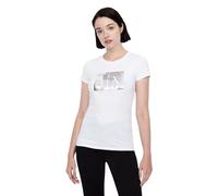 Armani Exchange - Camiseta de Jersey de Algodón Slim Fit - Tops - Mujer - Blanco - M -